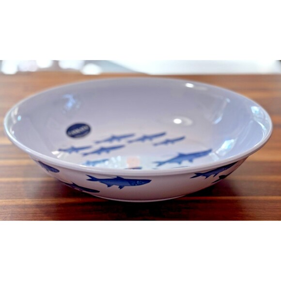 Caskata 100% Melamine Fish School 13" Pasta Serving Bowl‎ Nautical Coastal Blue - Picture 3 of 15
